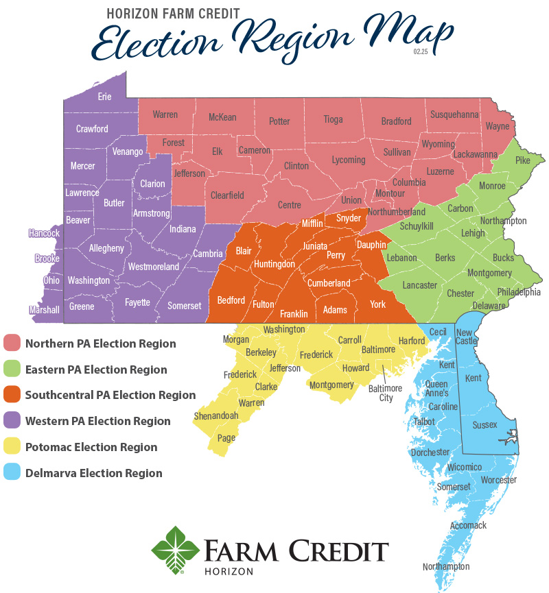 Horizon Farm Credit election region maps