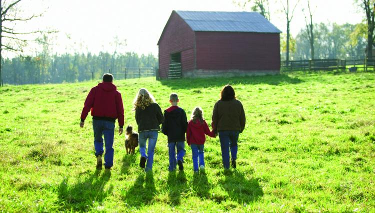 Family Barn Field Farm Rural Together Walking Jupiter