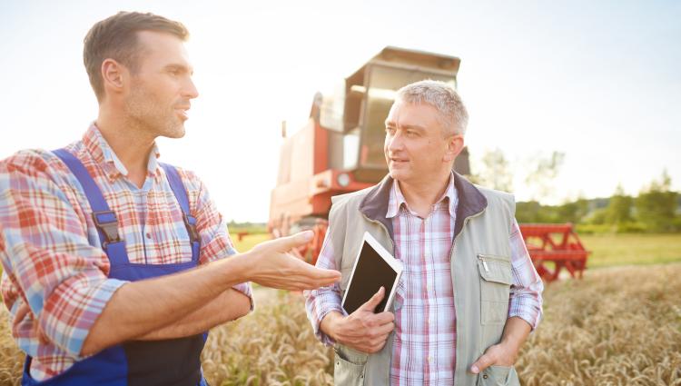 Farmer and loan officer