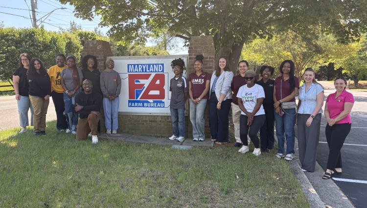 UMES and UMD MANRRS Chapters in front of Maryland Farm Bureau Office