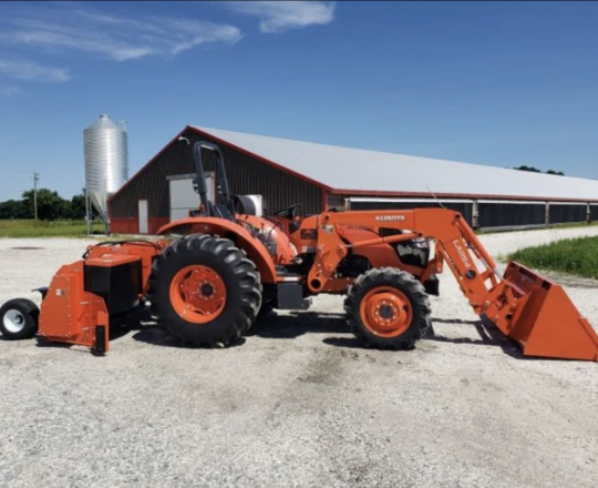 Image of farm equipment under a blue sky