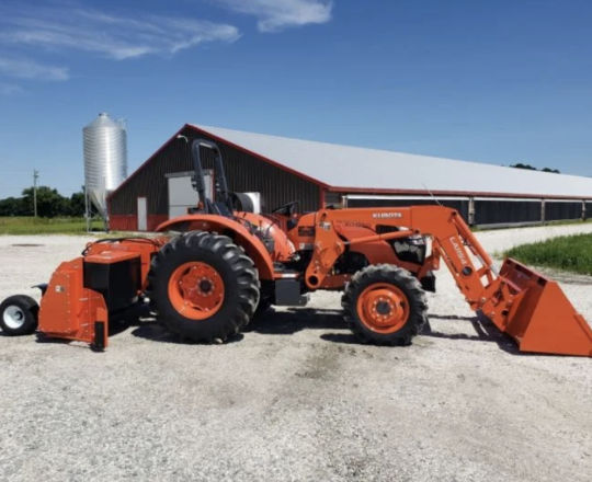 Image of farm equipment under a blue sky